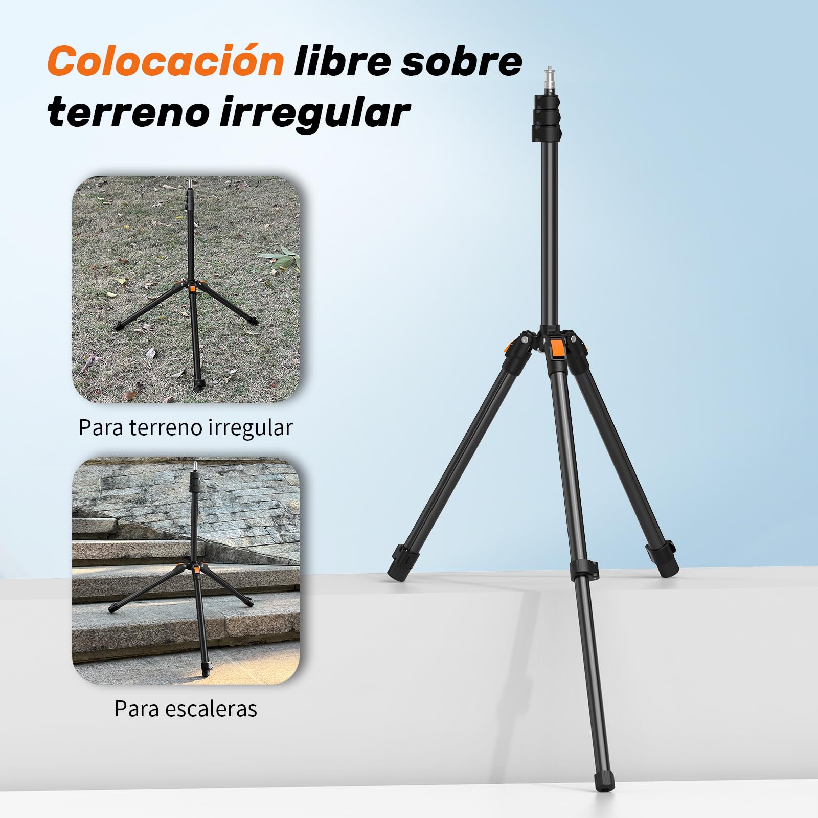 XXZU 210cm Soporte de Luz con Cabezal Esférico, Tripode para Fotografía Portátil Reversible Carga Máxima 4kg Trípode de Estudio para Softbox/Reflectores/Flash/Anillo de Luz/Cámara/Teléfono