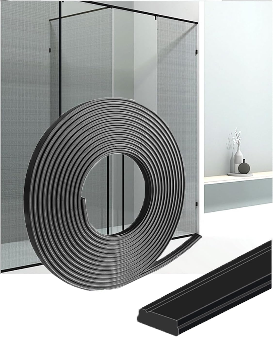 Magnetic Strips for Shower Door Replacement - 1/8" Thick Flexible Magnet Seal for Framed/Semi-Framed Glass Doors & Shower Curtain Bottom - Strong Magnetic Door Seal-157 Inch