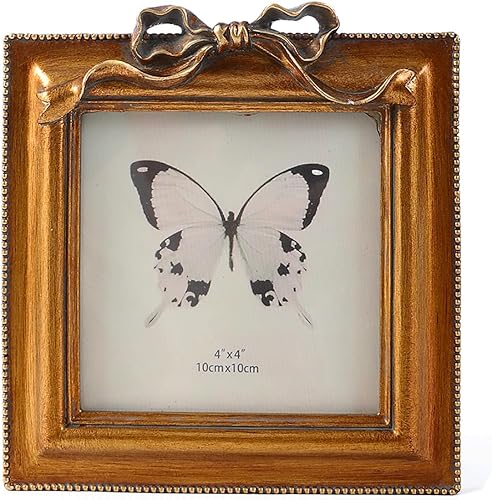 Miniatura 14 de SIKOO Portarretratos ovalados vintage de 4 x 6 pulgadas, marco de fotos antiguo para mesa y pared con parte frontal de vidrio de alta definición Oro