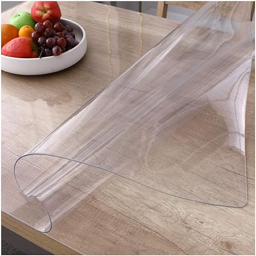 ZHANGQINGXIU Mantel transparente de plástico transparente para mesa, mantel de PVC, alfombrilla de vinilo, fácil de limpiar, impermeable, lavable,