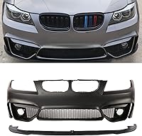 Vista 6 de PENSUN Parachoques delantero M4 M3 F80 para BMW E90 E91 2009-2011 Serie 3 sin agujeros PDC con luces antiniebla (no compatible con M4 M3 F80)