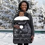 Orzbow Housse de porte d'hiver avec capot amovible, étanche & Essoufflement, Universal pour les porte-bébés et Tabouret de taille, Sac de bunting pour les sièges auto et les poussettes avec sac de rangement, Noir