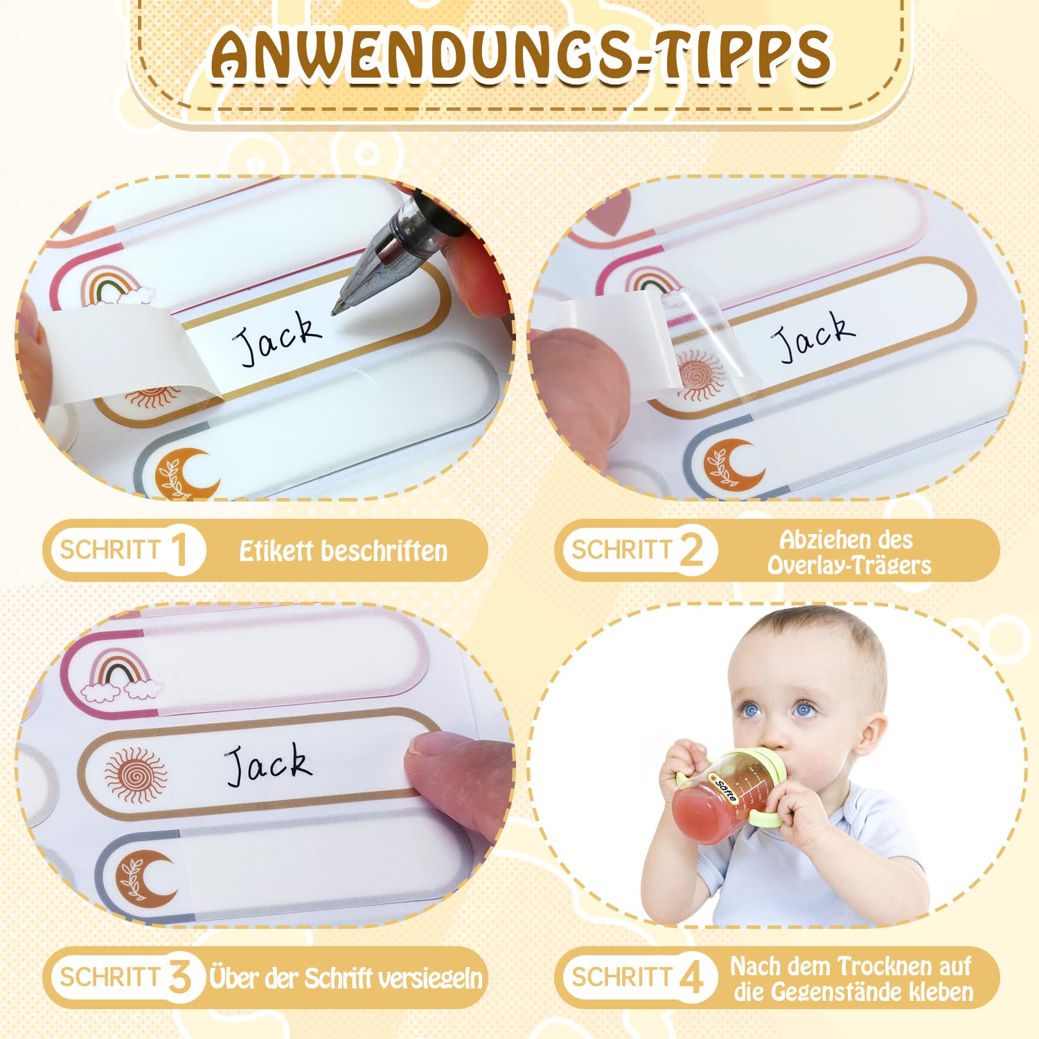 TOGEVAL Lot De 20 Feuilles D'autocollants Nominatifs Pratiques Pour