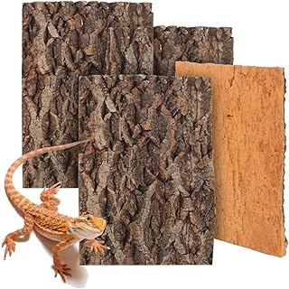 Didiseaon 4 Pcs Reptile Bark Platforms, Natural Wood Terrarium Climbing ...