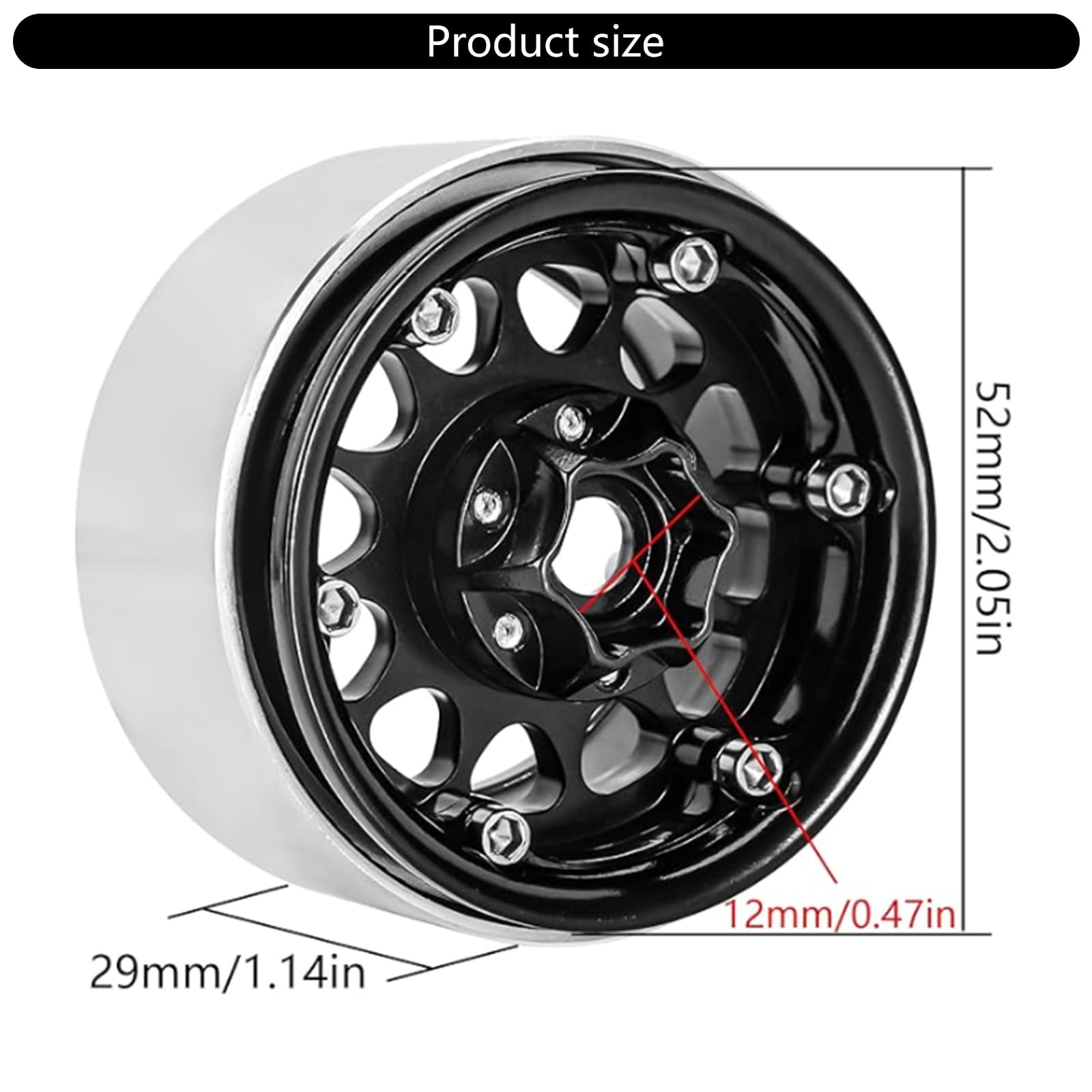 Jantes de roue Beadlock polyvalentes robustes profondes, décalages négatifs pour voiture sur chenilles 1/10, pratique en alliage d'aluminium