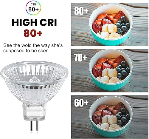 Miniatura 4 de Bombillas halógenas MR16 12 voltios 10W bombillas halógenas para luz de paisaje, escuela, familia, túnel, paquete de 8