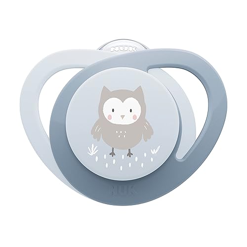 Miniatura 6 de NUK Chupete de ortodoncia que brilla en la oscuridad con escudo en forma de corazón, sin BPA, se adapta a 0-6 meses, paquete de 4 unidades