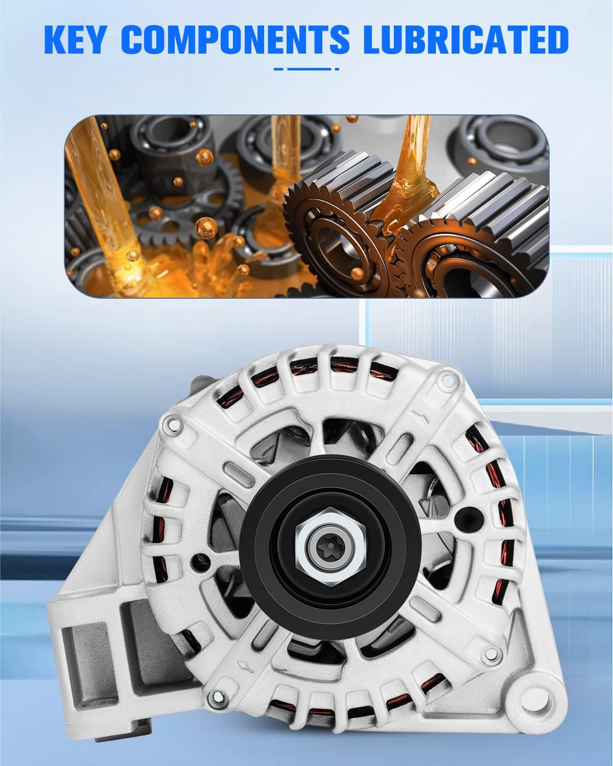 New Alternator Replacement for Buick for LaCrosse 2010-2016 for Cadillac for SRX 2010-2012,for Equinox 2010-2012,for Impala 2012-16 for GMC for Terrain 2010-12, High Output Alternator 11932