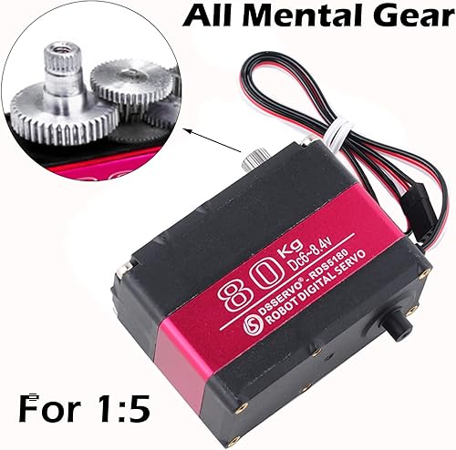 Miniatura 2 de RDS5180 - Servo motor robótico de metal digital de 176.4 lbs de alto par de torsión de doble eje servo brazo impermeable IP66 con soportes de metal