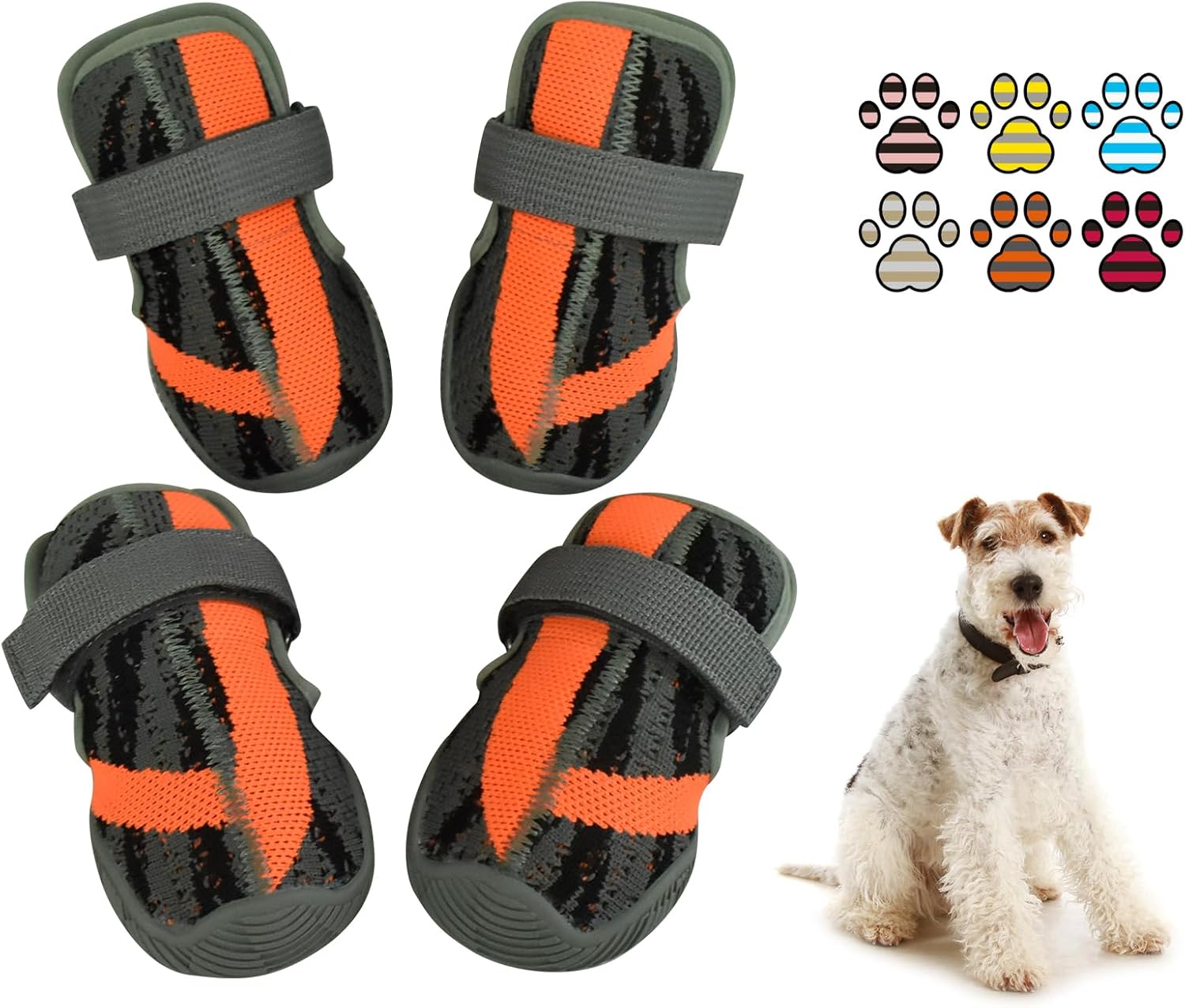 PETQYS Dog Shoes,Mesh Breathable Dog Boots for Walking