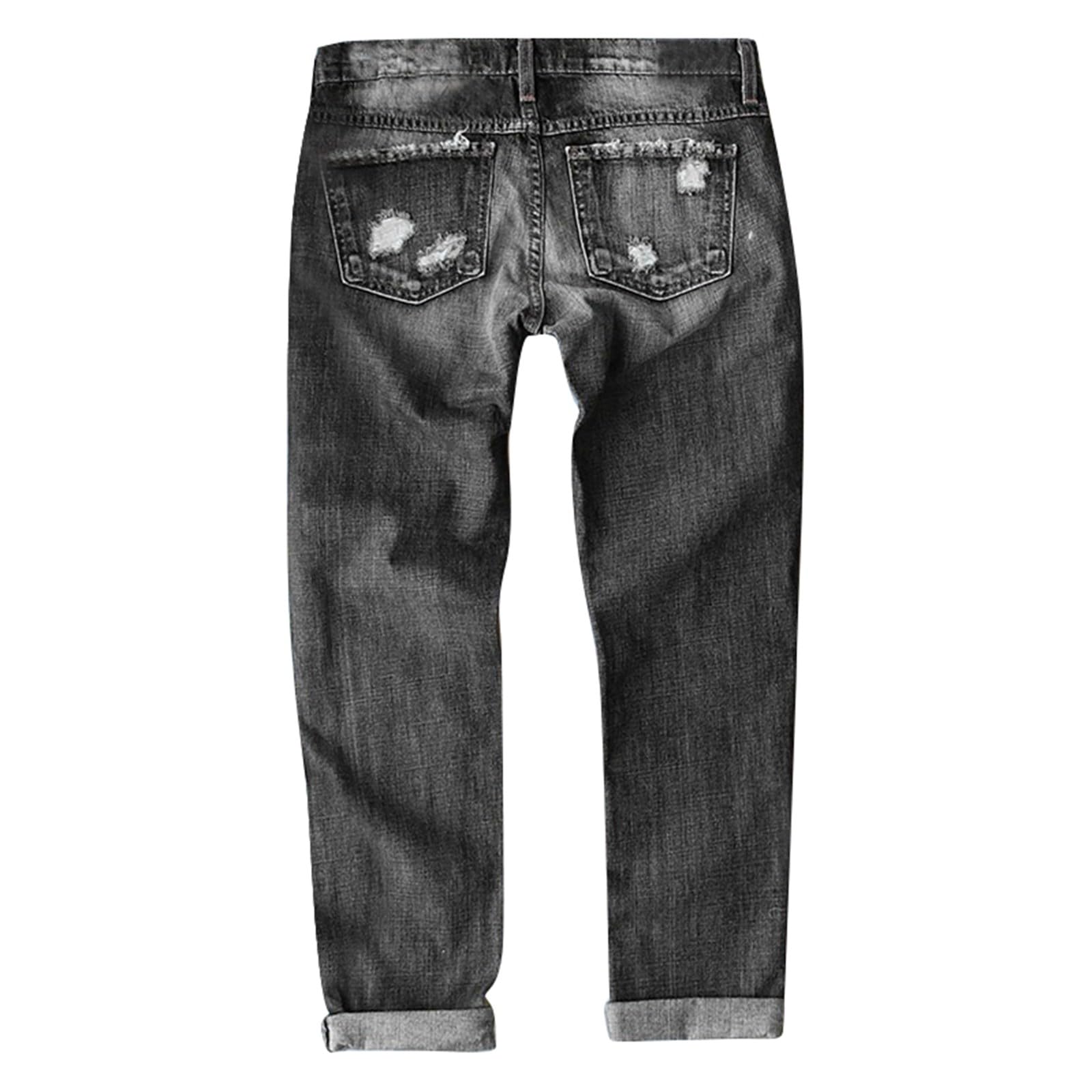 Boyfriend Jeans Damen - Modische Damenjeans mit geradem Schnitt trendigem Druckdesign für einen lässigen