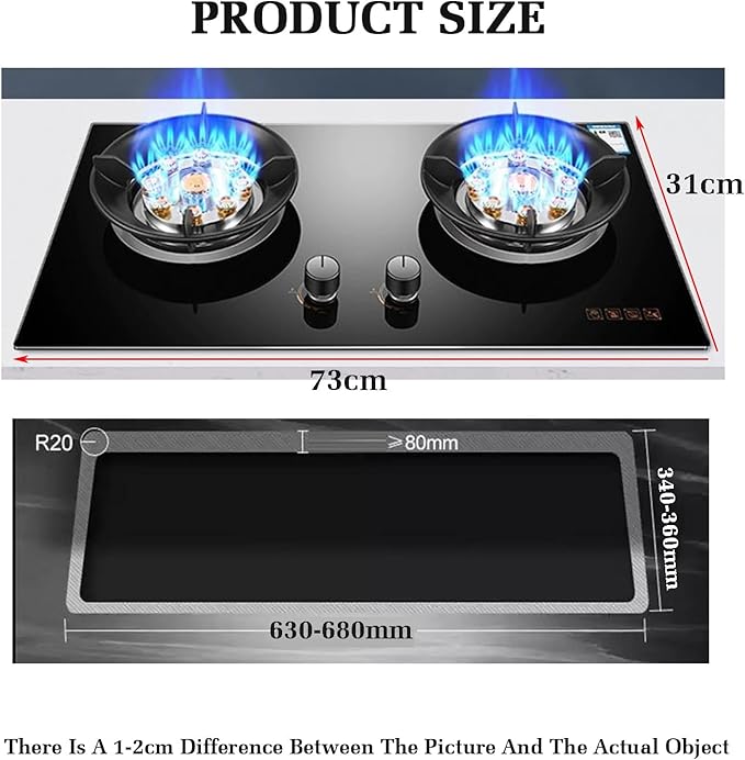 Estufa de Gas con 2 Quemadores, 5.2KW, para Encimera, con Protección de Apagado miniatura 3