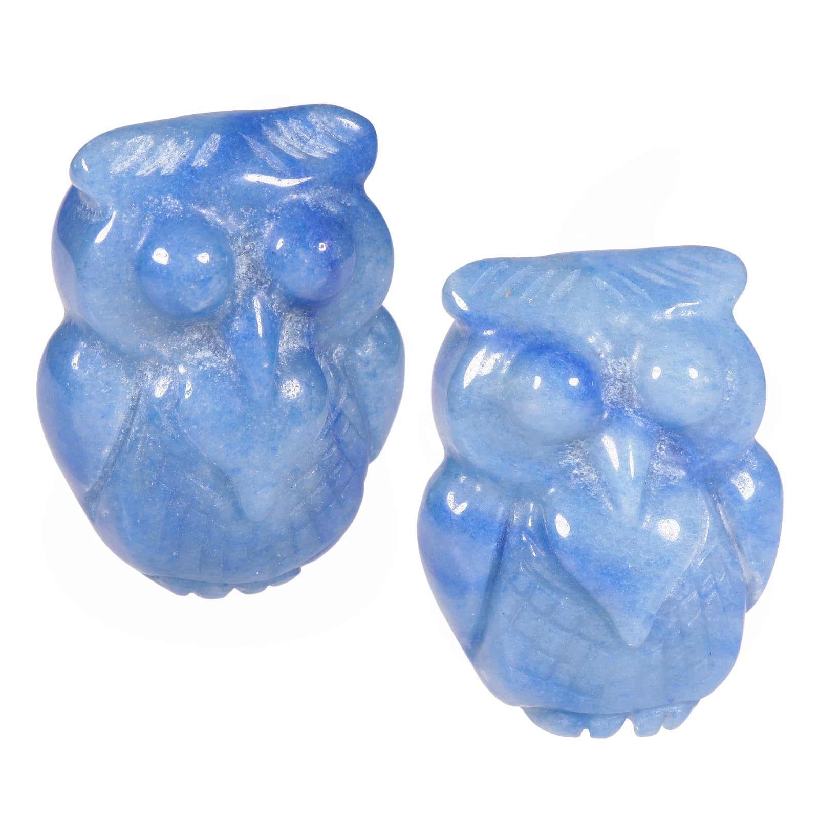 Figurines d'animaux en aventurine bleue sculptée main Nupuyai, objet déco pierre naturelle salon