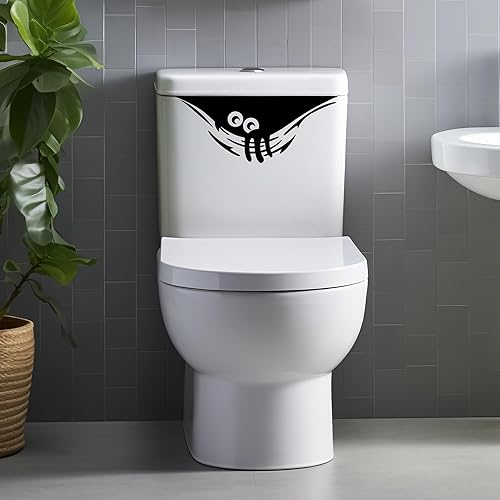 Paquete de 2 calcomanías de vinilo Lumiere Tech Monster, calcomanías divertidas para decoración de baño, resistentes al agua para el hogar,
