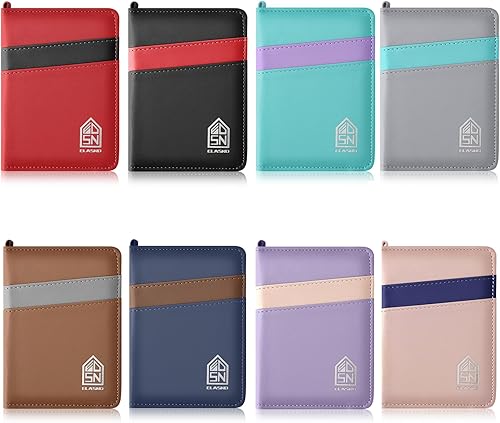 Miniatura 7 de ELASND Soporte para pasaporte para viaje con cordón para el cuello, funda de pasaporte con bolígrafo, cartera de pasaporte con bloqueo RFID para