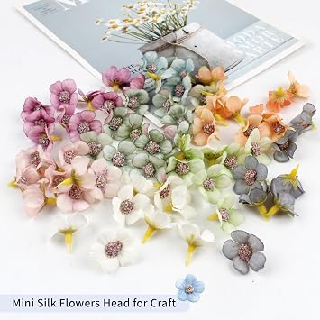 100pcs Artificial Flower Heads, Small Silk Flowers