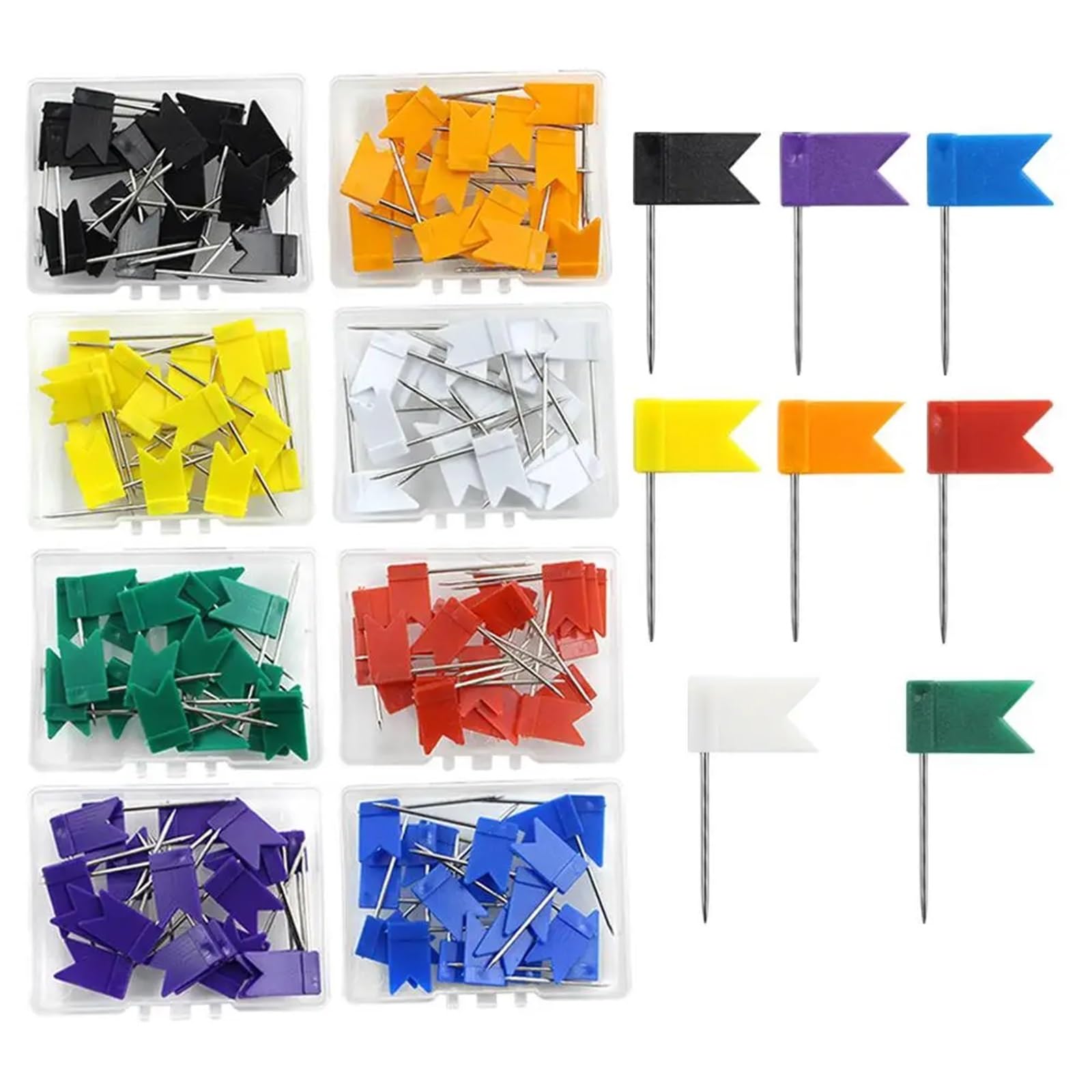 Pinnnadeln, 160 Stück, Kartenmarkierungen, Pinnnadeln, Flaggen, Reißzwecken, Pinnwände, bunt, for Büro, Studium, Reisen, weich, wandfreundlich, wiederverwendbar for Pinnwände, Karten, Poster