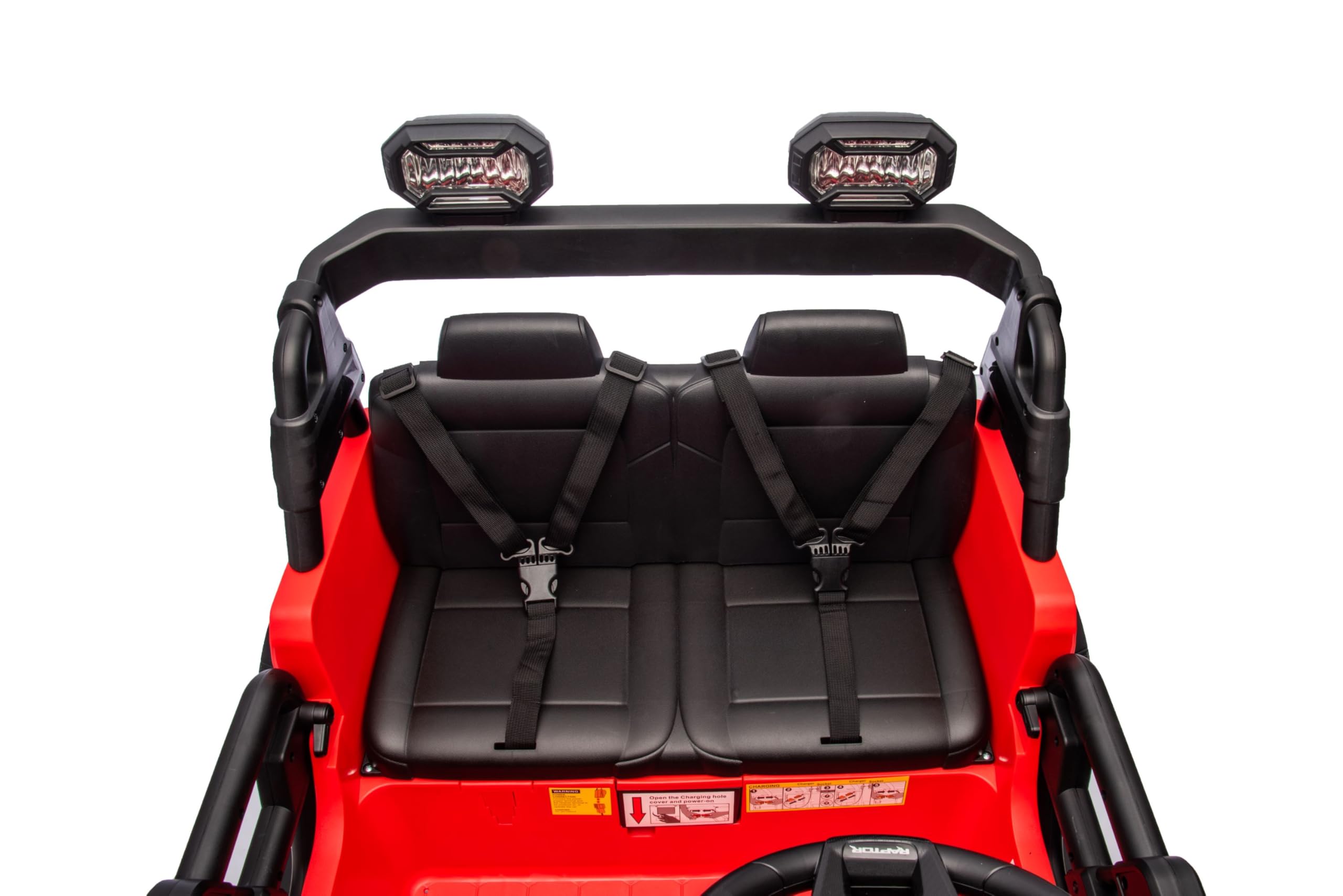 Ford Bronco Raptor 24V Maxi Fuoristrada 2 Posti Auto Macchina Elettrica per Bambini Telecomando Luci a Led Bluetooth Ammortizzatori Carico Massimo 60 Kg (Rosso)