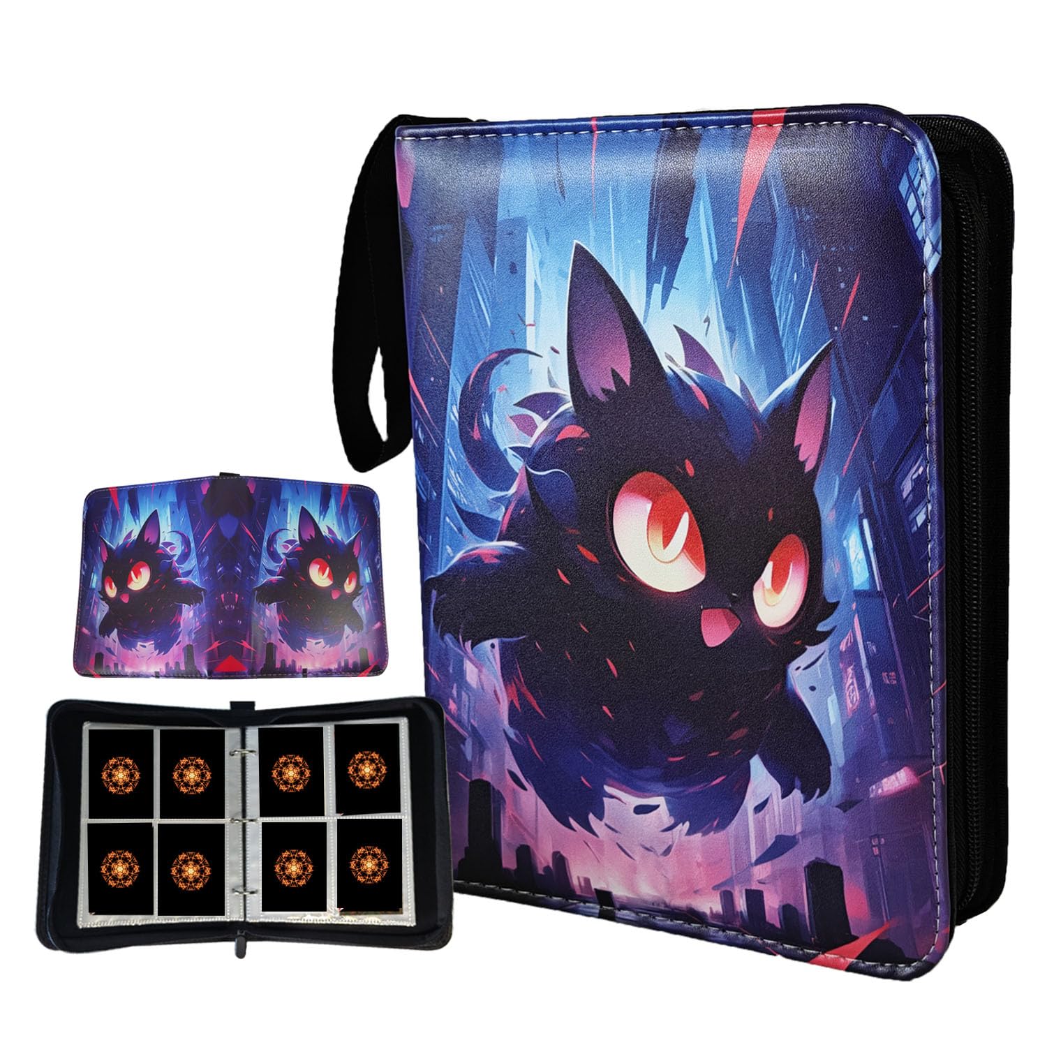 Amazon.com: Trading Card Binder 4 Pocket, 3-Ring Zipper 400