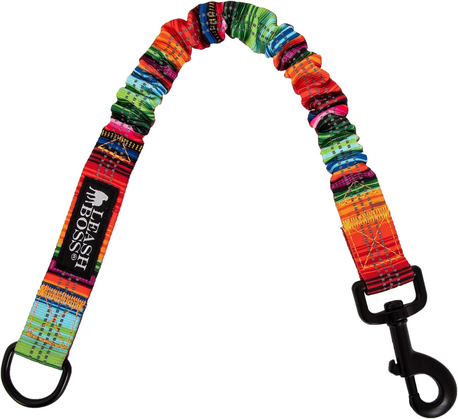 Leashboss Pattern Bungee Dog Leash Extension, 18" Shock Absorbing Lead Extender, Pattern Collection - Large Dog Leash Attachment and Shock Absorber (Blanket Pattern)