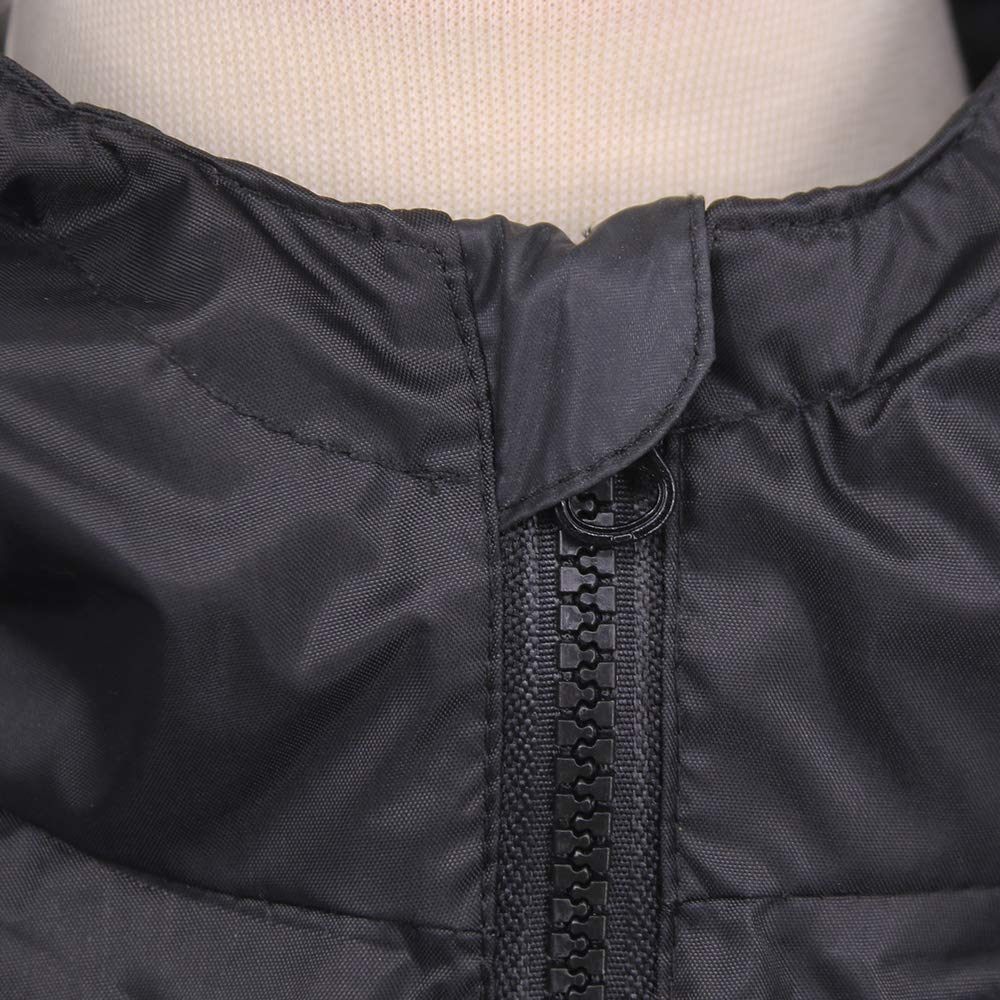 Zorax Garçons Filles Noir (9-10 ans) Imperméable Coupe-Vent Léger Manteau de Pluie pour Enfants Combinaison Sèche Tout en Un Puddle Unisexe Goutte à Goutte Imperméable