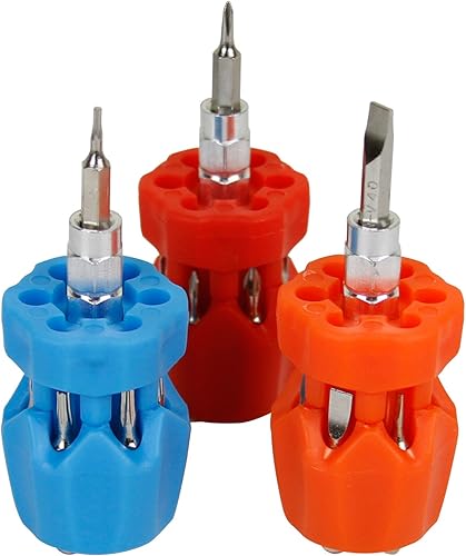 TC Sportline KU-20003 - Juego de herramientas de 3 piezas 7 en 1 con destornilladores de precisión de bolsillo