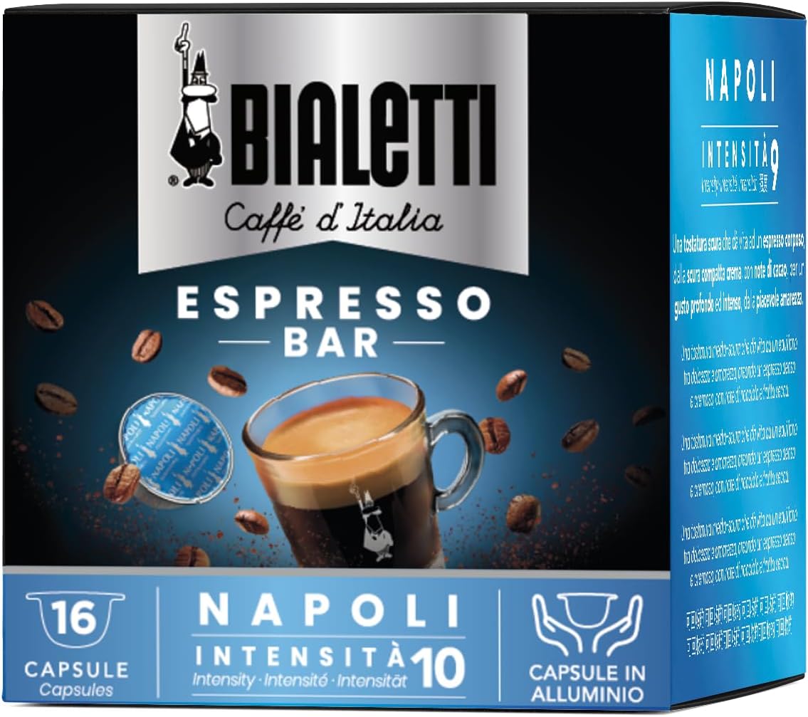 Bialetti 6822 Mini Express Espresso Capsules, Napoli, 16-pack