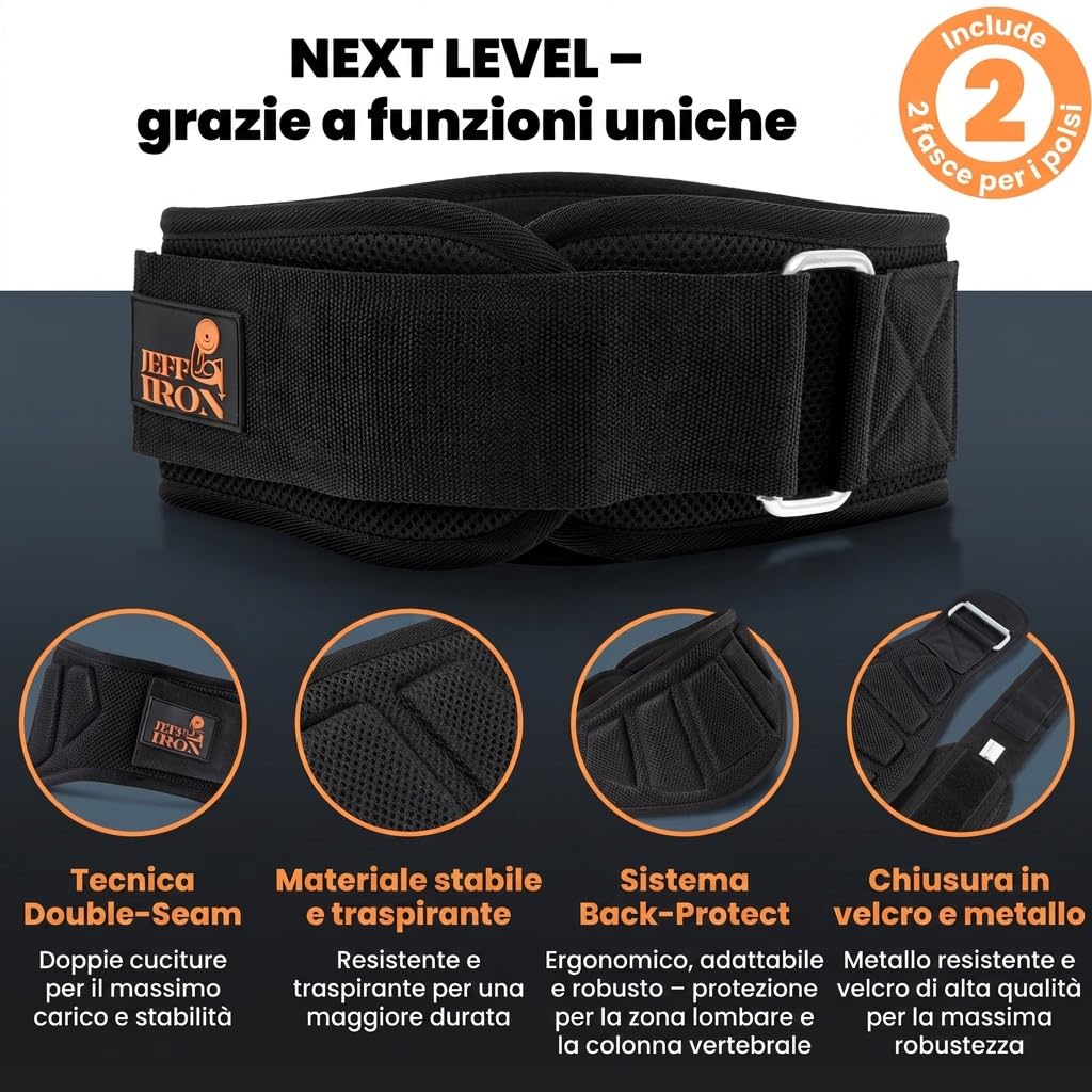 Scelta tra Cintura Sollevamento Pesi con Fasce da Polso e Cinghie Sollevamento Pesi | Lifting Straps per Presa | Cintura Fitness per Uomo e Donna | Bodybuilding & Powerlifting