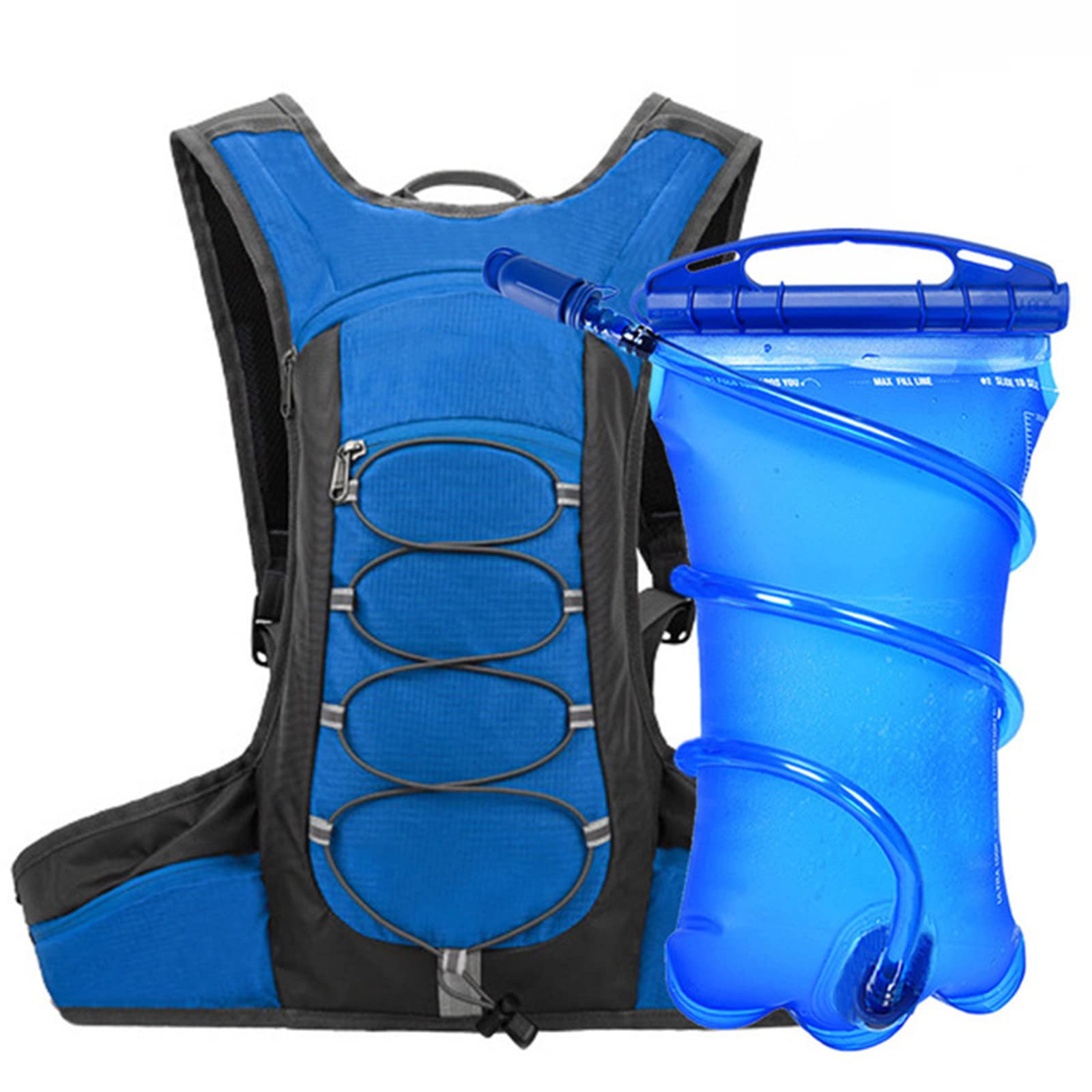 Sac à dos d'hydratation 2L bleu pour le vélo et les randonnées en plein air