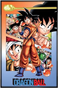 Grindstore Dragon Ball Goku Maxi Poster - Black Gloss Framed Large Wall Art Print, Wall Decor, Home Office Classroom Decoration, Gift Idea, Decorative Print 91.5x61cm