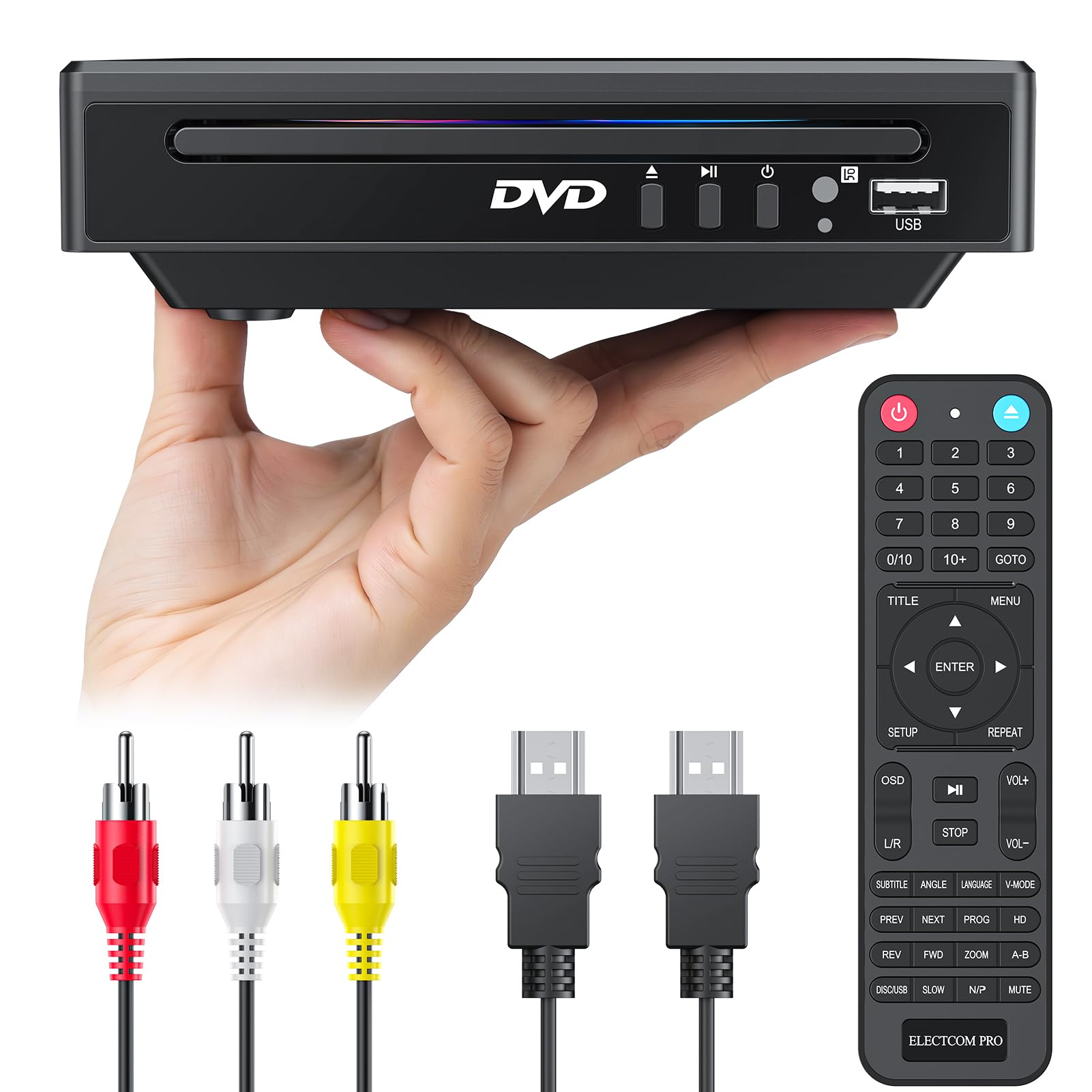 ミニ DVD プレーヤー HDMI 全リージョンフリー 1080P HD 小型 Amazon | テレビ用ミニDVDプレーヤー:小型リージョンフリーでRV