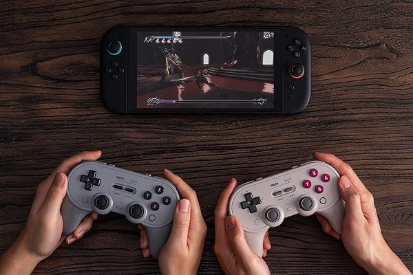 8BitDo Pro 3 Bluetooth Controller for Switch/Switch 2 β TMR Joysticks, Swappable ABXY Buttons, Pro Back Buttons, Charging Dock, Hall Effect Triggers, for Windows, Apple, SteamOS, Android - Gray - 5