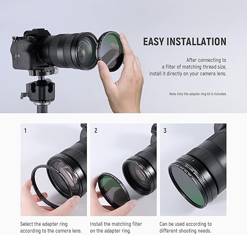 Miniatura 6 de Neewer Kit de anillo adaptador de filtro de lente de cámara de metal de 18 piezas, 9 piezas de anillo escalonado+9 piezas de anillo reductor