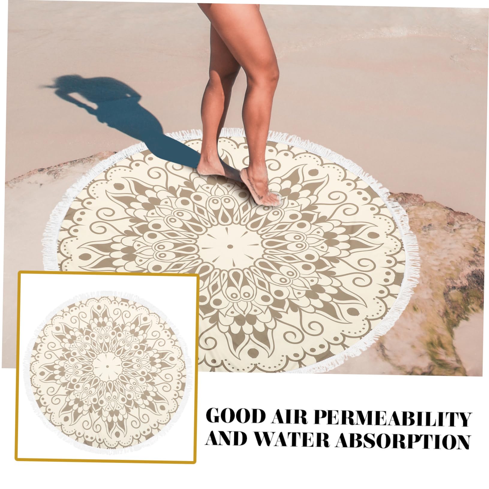 TOPBATHY 2 Pz Telo Mare Rotondo Coperta Da Spiaggia Rotonda Telo Mare in Microfibra Comodo Asciugamano Da Bagno Salvietta in Microfibra Asciugamano Da Bagno Portatile Arazzo Fibra Superfine