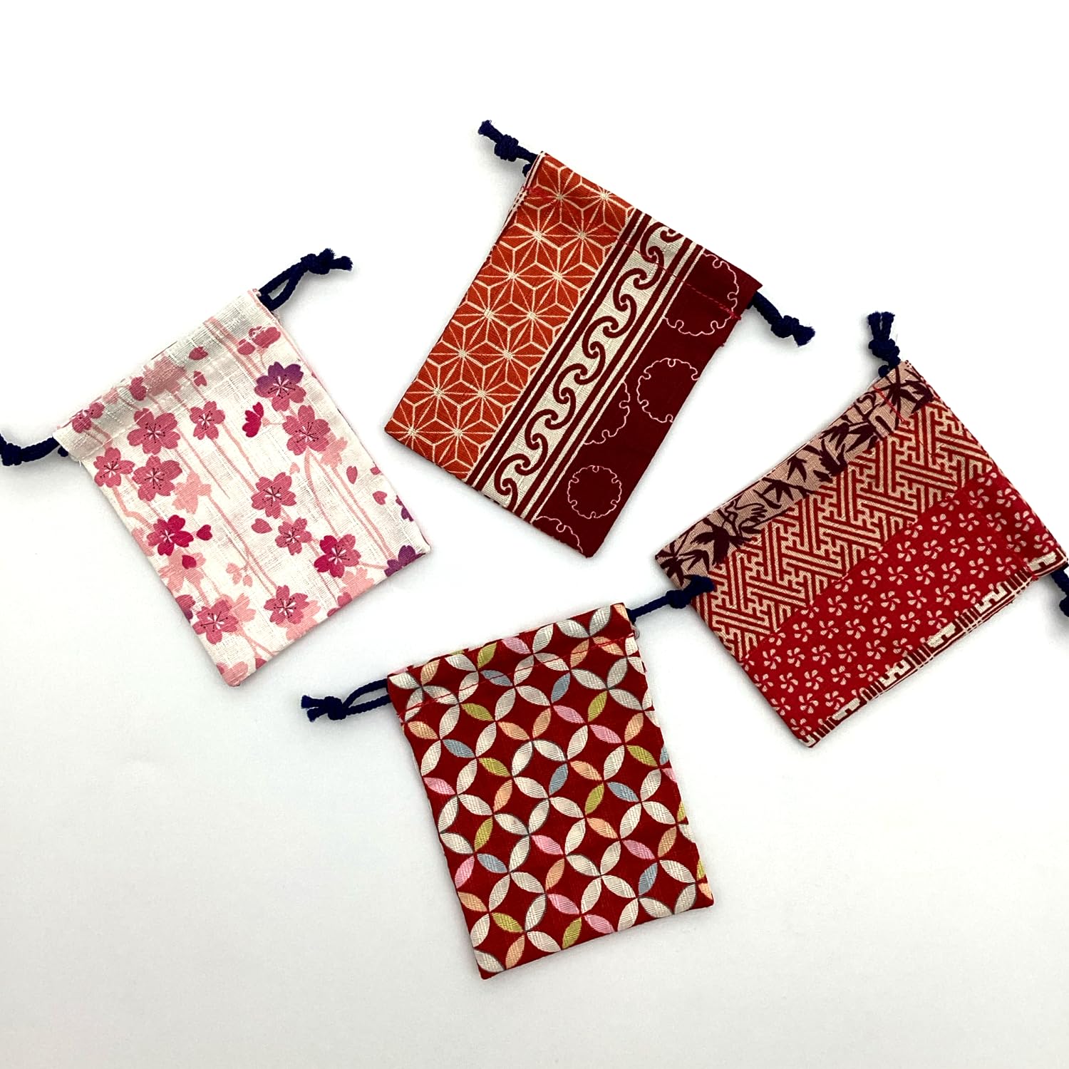 Kyoto Cotton Drawstring Pouch, Handmade