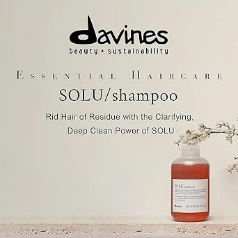 Davines SOLU/Shampoo, Clarifying Cleanser for All Hair Types - Removes Product Build-Up, Residue & Pollutants - Deep Cleaning Formula with Buckwheat Extract Refreshes Scalp & Hair