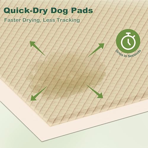 Miniatura 14 de MIZOK Almohadillas pequeñas de 22 x 22 pulgadas para orinar para perros, ECO de bambú eliminadoras de olores y 6 capas absorbentes, a prueba