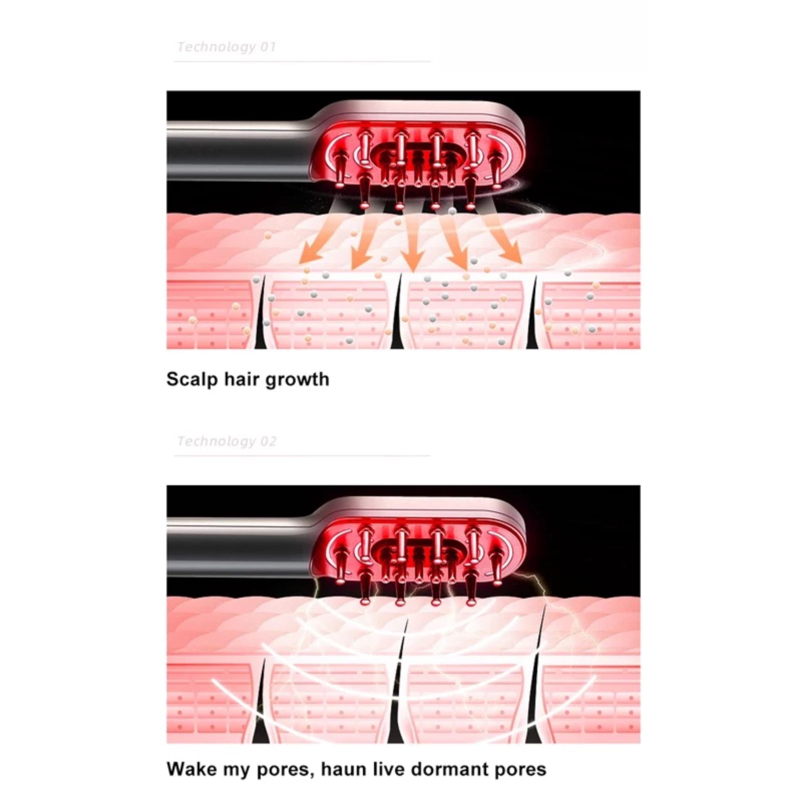 Lalano's Cosmetics Hair PowerComb, anticaída del cabello, cepillo LED, dispositivo antienvejecimiento, masaje de cabeza, peine para el crecimiento del cabello, cepillo para el cabello