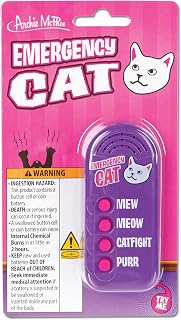 Archie McPhee: Emergency Cat - Electronic Sound Maker, 3.5" Handheld Device, 4 Sound Effects: Mew-Meow-Purr-Catfight, Feline Fun Gag Gift, Novelty Toy