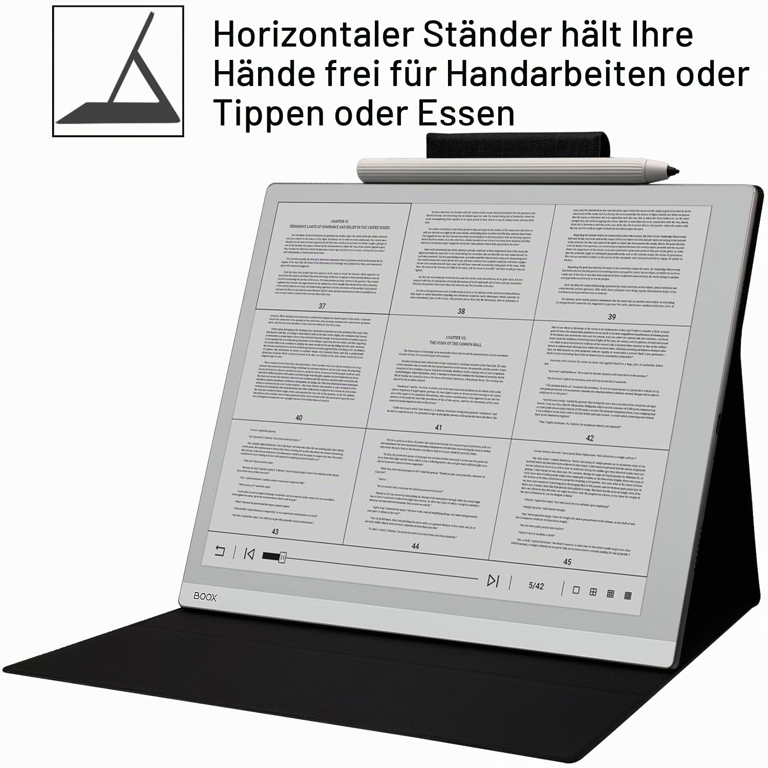 Magnetische Schutzhülle mit Standfunktion für Onyx Boox Tablet Go 10.3 (2024 veröffentlicht), ultradünne, leichte Lederhülle mit magnetischer Stiftschnalle, automatischer Schlaf-/Wachmodus