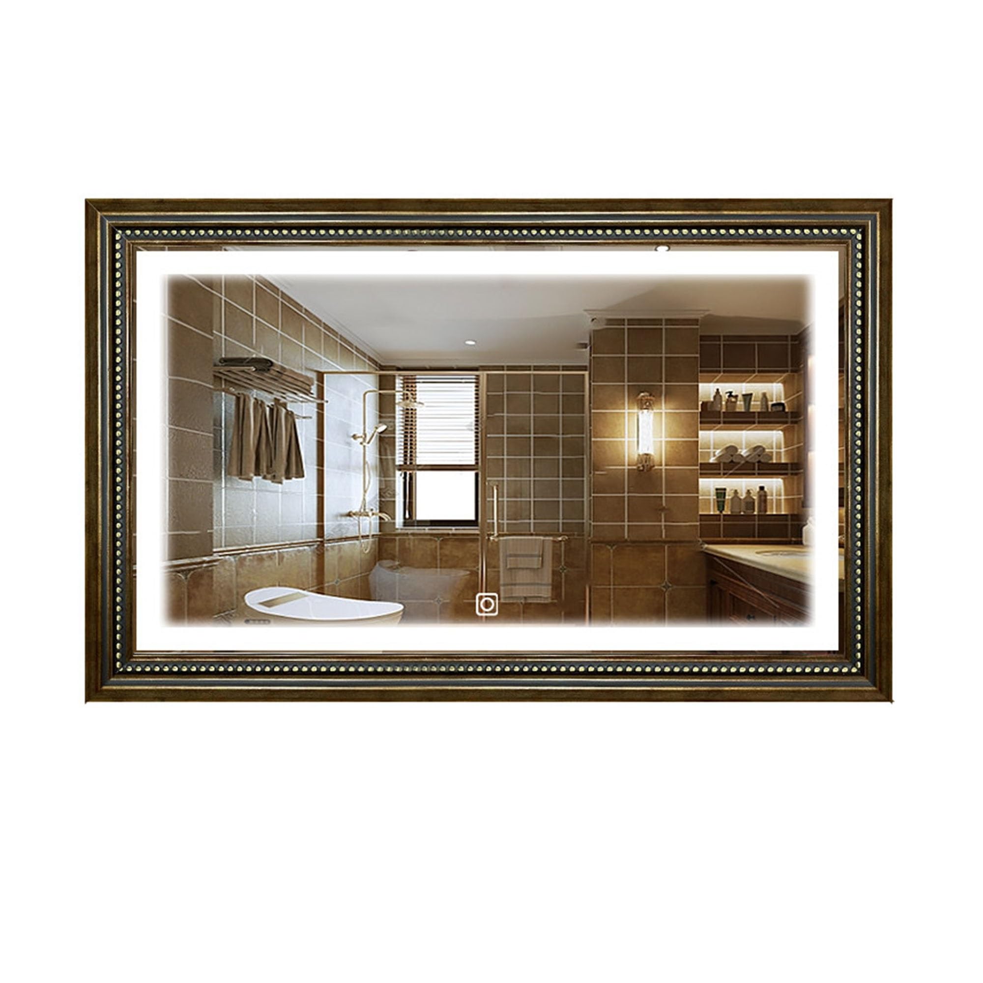 Zlthraustic Bathroom Mirror with LED Lights, Wall Mount Vanity Mirror with 3000K/4000K/6000K Lights, Defogging Dimmable, Explosion-Proof, Waterproof(60X80CM)