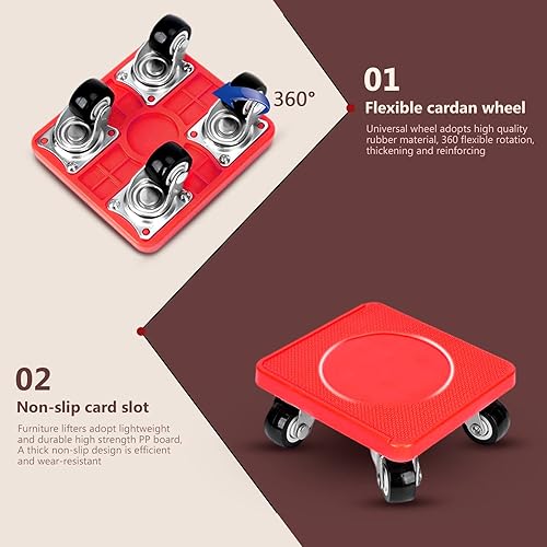 Miniatura 2 de Carro para muebles levantadores de muebles para muebles pesados carro de muebles con 4 ruedas resistente capacidad de carga de 800 libras Carros