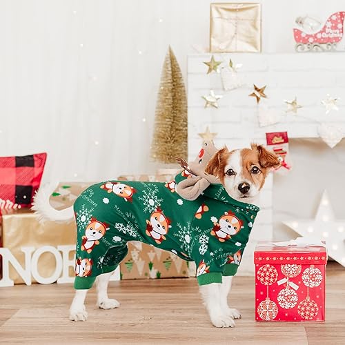 Miniatura 6 de Pijama con capucha para perro, alce, disfraz de Navidad para perros pequeños, niños y niñas, ropa para mascotas, ropa para mascotas, ropa para