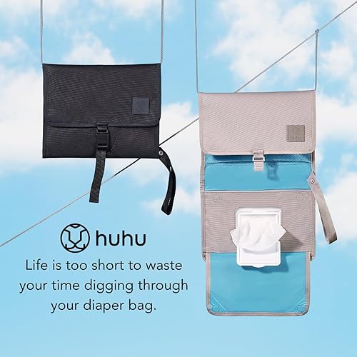 Miniatura 8 de Huhu Cambiador de pañales para bebé, compacto, portátil, cambiador de pañales para viajes, fácil de limpiar, tapete cambiador plegable - Accesorio