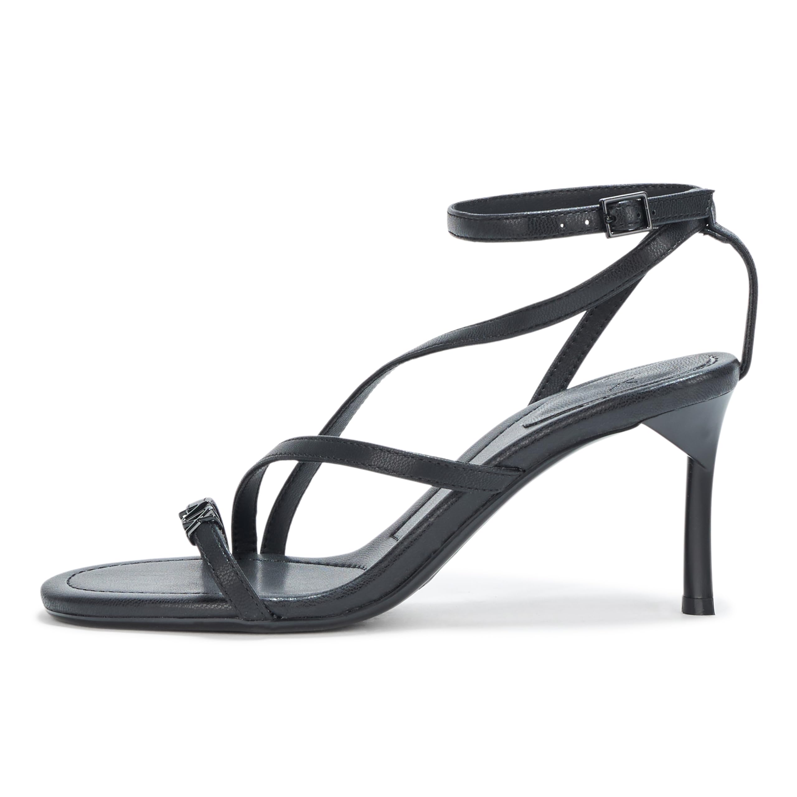 Armani Exchange High Heeled Sandal with Heel And Over Top of Foot Strap, Tacco Donna