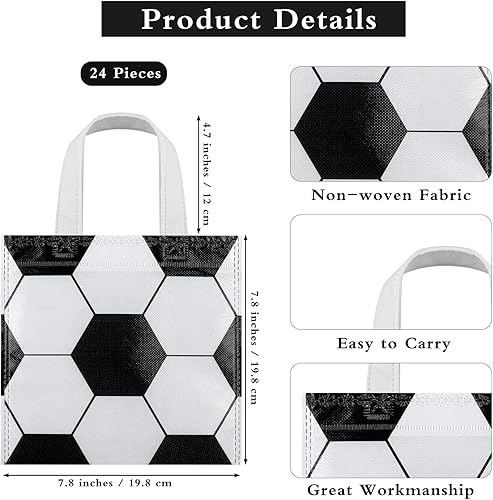 Miniatura 2 de MIMIND 24 bolsas de béisbol no tejidas para recuerdos de fiesta con asas de 7.8 x 7.8 pulgadas, bolsas de regalos de fiesta de béisbol, bolsas de