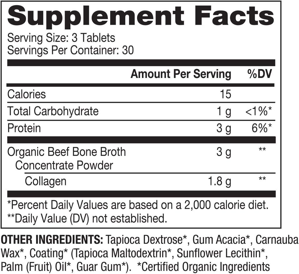 Dr. Mercola, Organic Collagen from Grass Fed Beef Bone Broth Tablets