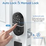 Yamiry Verrouillage de porte à empreinte digitale, Verrouage numérique sans clé pour porte avant, Smart Deadbolt, Installation facile