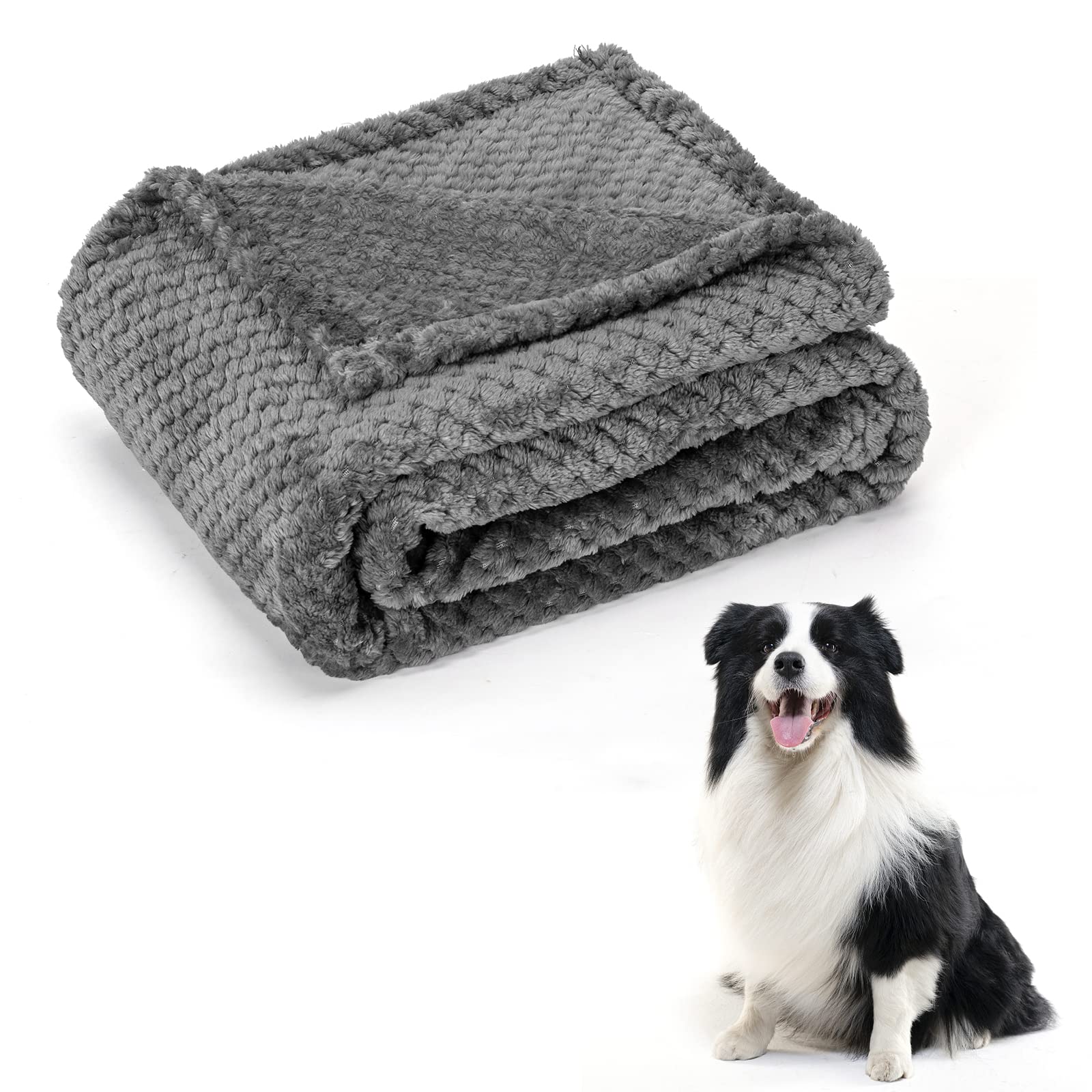 Nobleza Gray Dog Blanket 120X100cm Fluffy Fleece Pet Blankets For Cat Puppy Washable Soft Warm Kitten Sleep Mat Bed Pad Grey