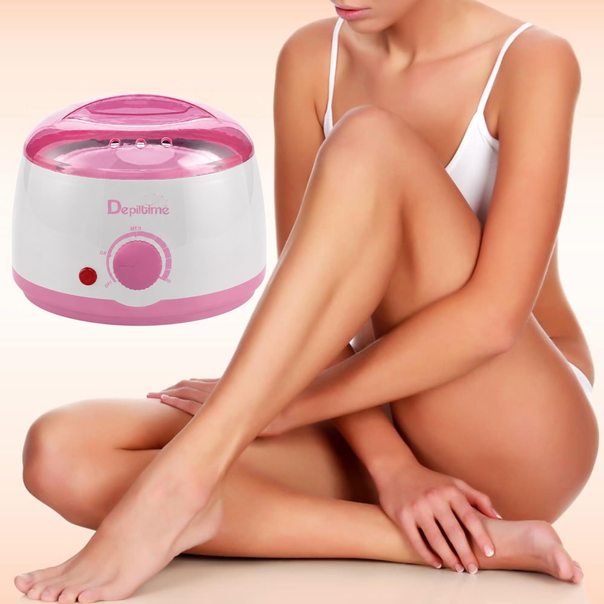 KIT DE DEPILATION ANYSKIN> CHAUFFE-CIRE + CIRE LIPO VASE + ANYSKIN APRÈS CIRE + 100 BANDES D'ÉPILATION + 25 SPATULES